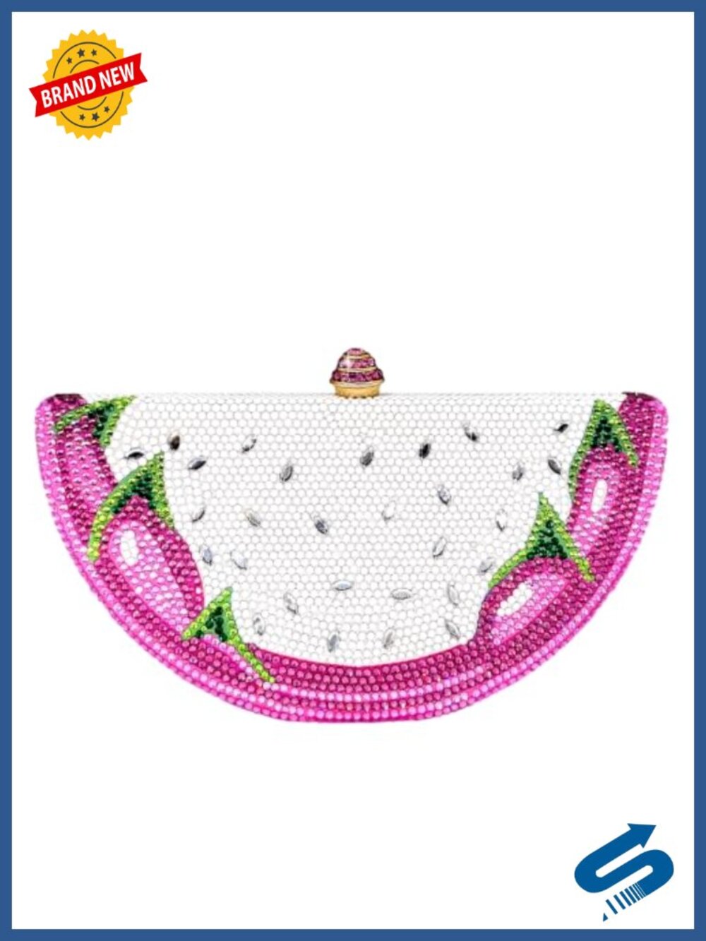 Rhinestone Crystal Clutch Evening Bag Satin Metal Hardcase Mini Formal